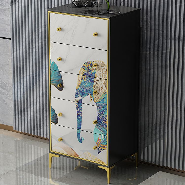 Modern Style Dresser Vertical Wood Storage Chest with 3 / 4 Drawers