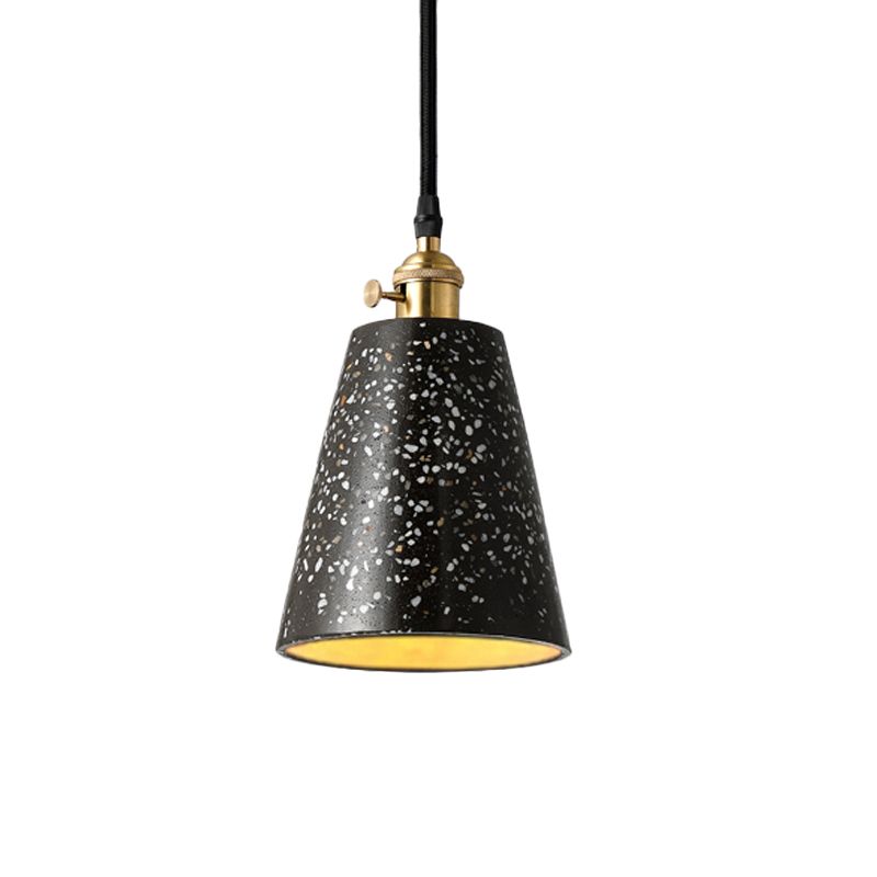 Cone Pendant Lighting in Nordic Style Cement 1 Light Black/Grey/White Hanging Light