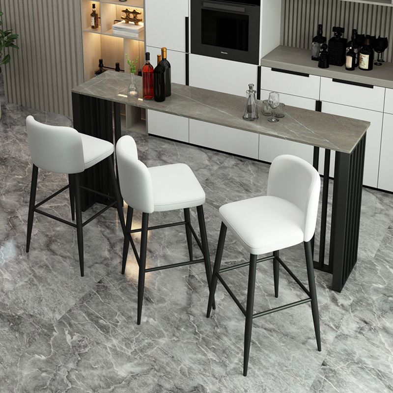 Industrial 1/2/4 Pieces Bar Table Set Rectangle Bar Table with High Metal Stools