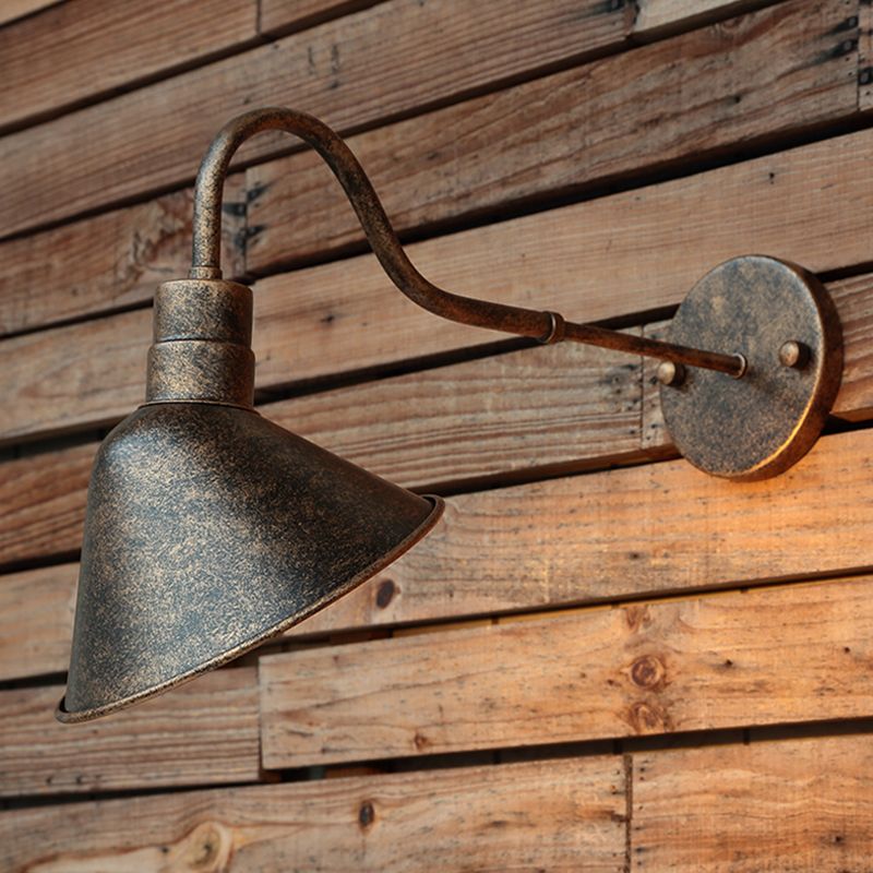 Lumo da parete in metallo sfumatura a parete industriale a parete singola lampada montata