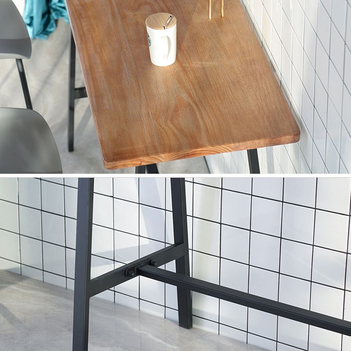 Indoor Glam Bar Table Set 1/2/3/5 Pieces Solid Wood Trestle Counter Set in Natural