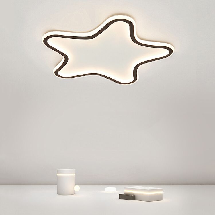 Plafonnier encastré en forme d'étoile en métal, style moderne, éclairage encastré à 1 lumière en noir