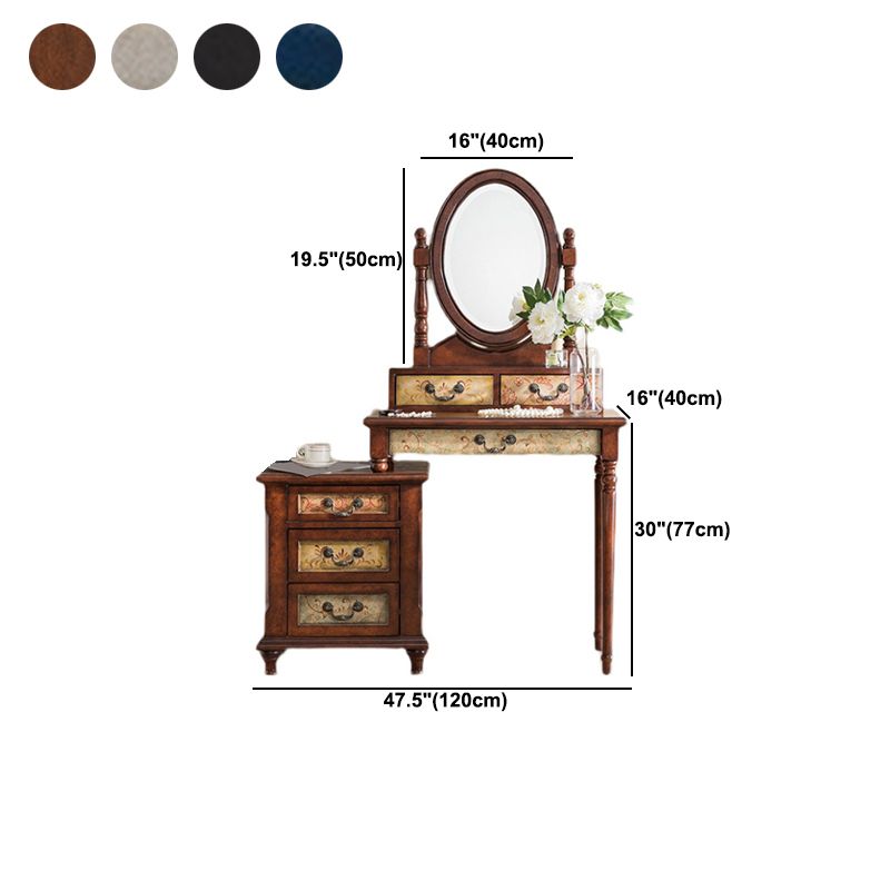 Victorian Makeup Vanity Table with Stool Dresser With Storage Drawers for Bedroom