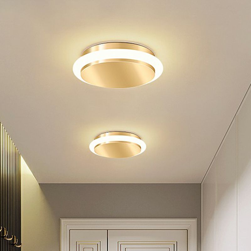 Geometrische foyer inbouwverlichting Acryl eenvoudige stijl LED-plafondmontagelamp in goud