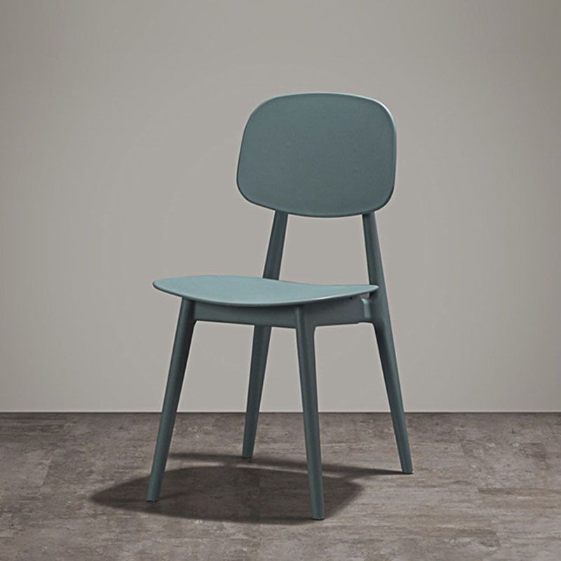 Silla lateral de comedor con respaldo abierto de diseño escandinavo, silla sin brazos de comedor de plástico