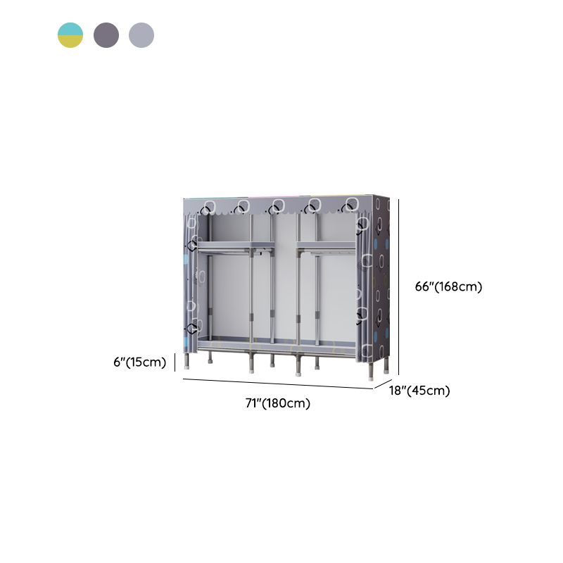 Metal Wardrobe Cabinet with Shelves Modern Wardrobe Armoire for Home