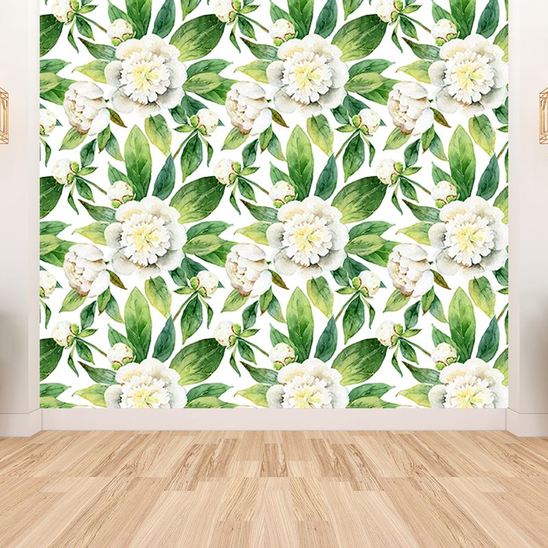 Blossom Pattern Wall Mural Tropical Washable Living Room Wall Covering, Personalize