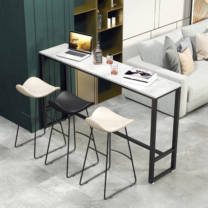 Modern Style Pub Dining Set 1/4 Pieces Rectangle Marble Counter Set