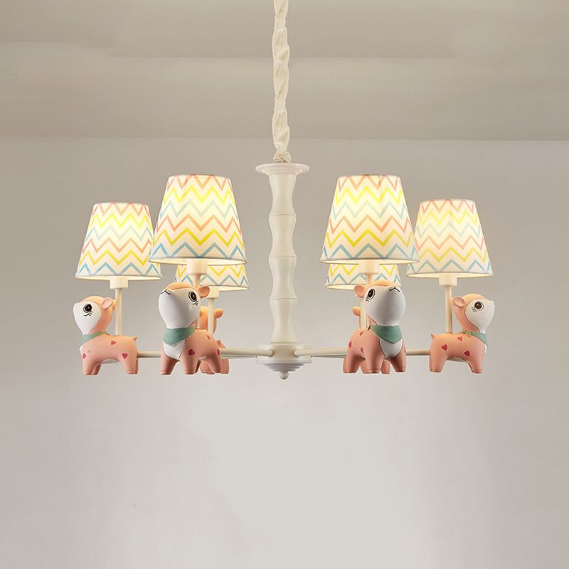 Estilo nórdico Macron Chandelier Costilla Multi-Head Luz de tela de tela múltiple para sala de estar