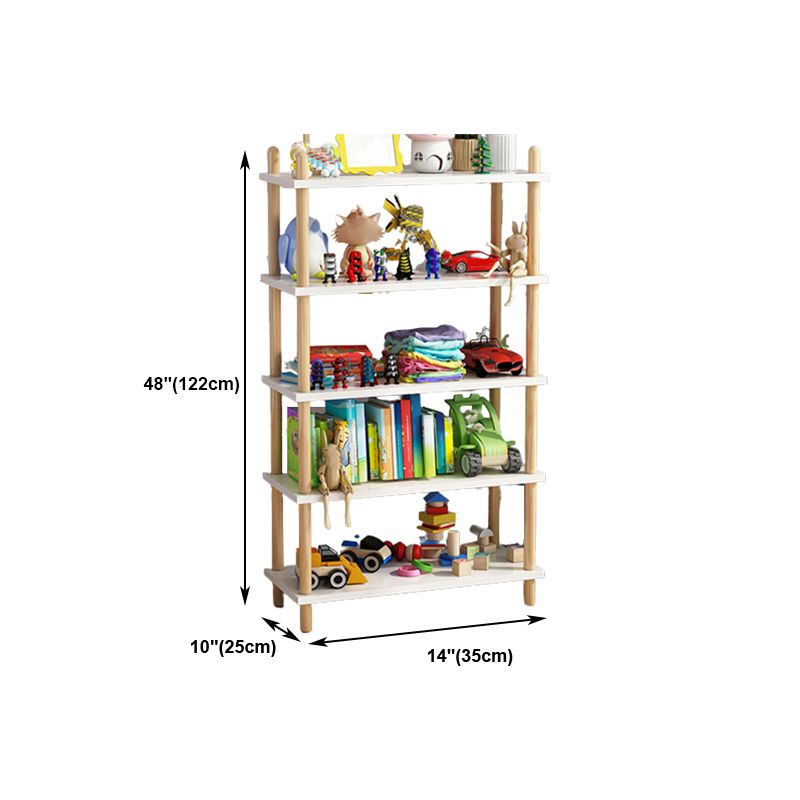 Modern Style Bookshelf Open Back Artificial Wood Bookcase for Office