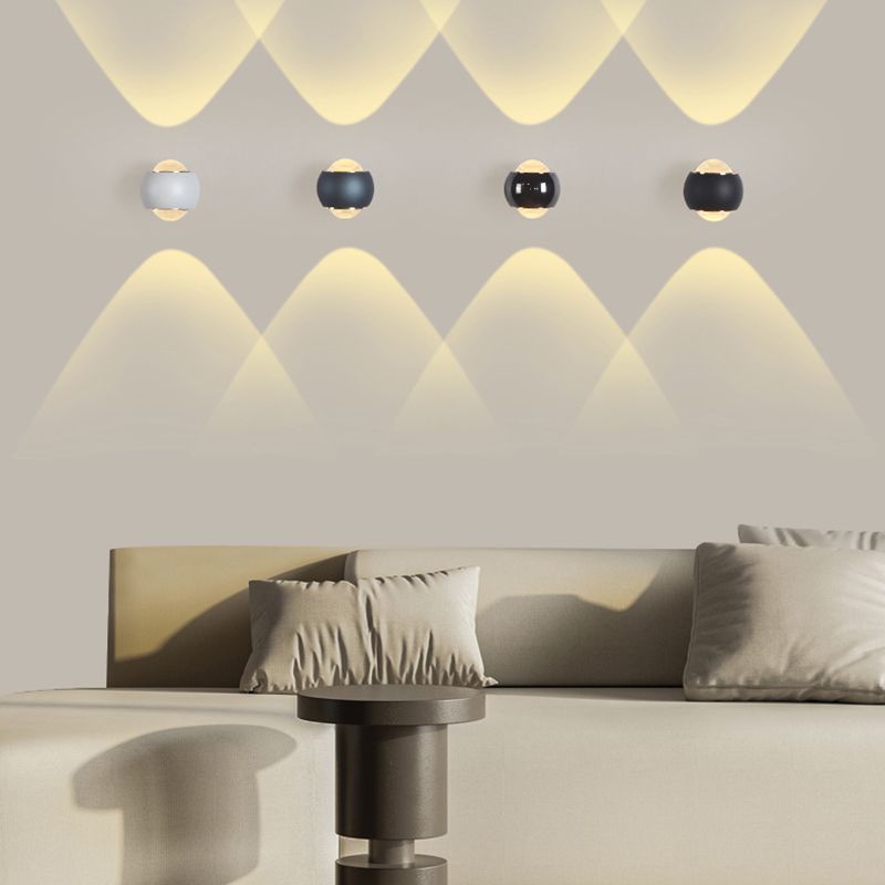 Modern Simple Aluminum Wall Light Circle Shape Rotatable Wall Lamp for Living Room