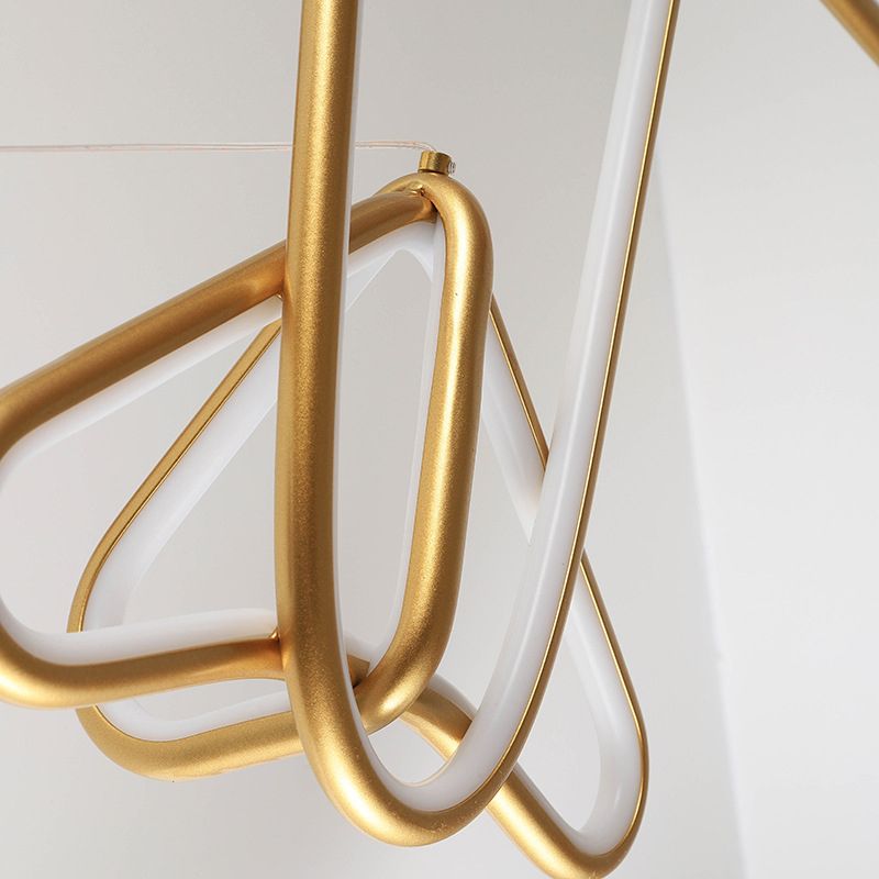 Modern Creative LED Pendant Light Lacquered Aluminium Linear Chandelier with Silicone Shade