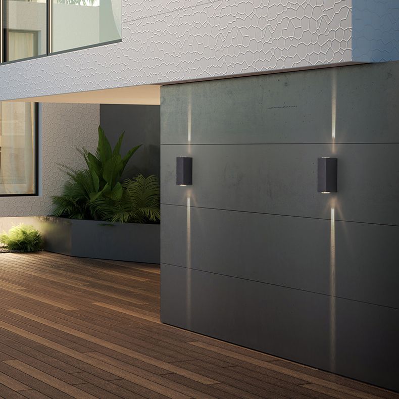 Black Rectangular Outdoor LED Track Light in Modern Simplicity Aluminium Waterproof Wall Lamp