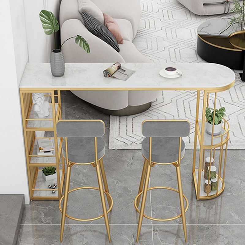 Contemporary Metal Bar Stools Armless Dining Stools with Footrest