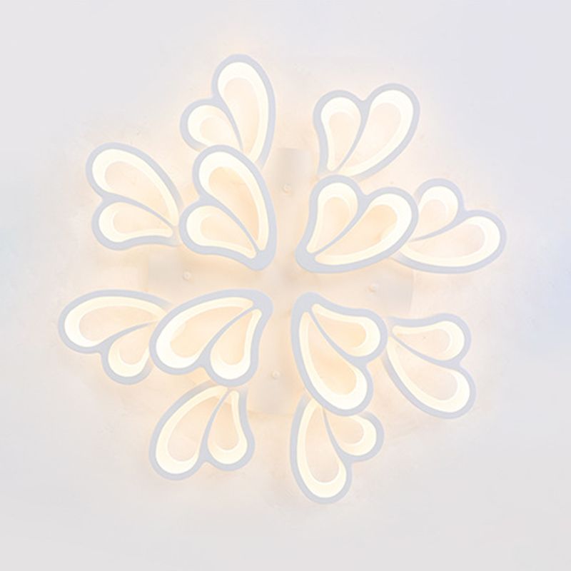 Luz de techo LED de sombra acrílica blanca en estilo moderno semi iluminación para dormitorio