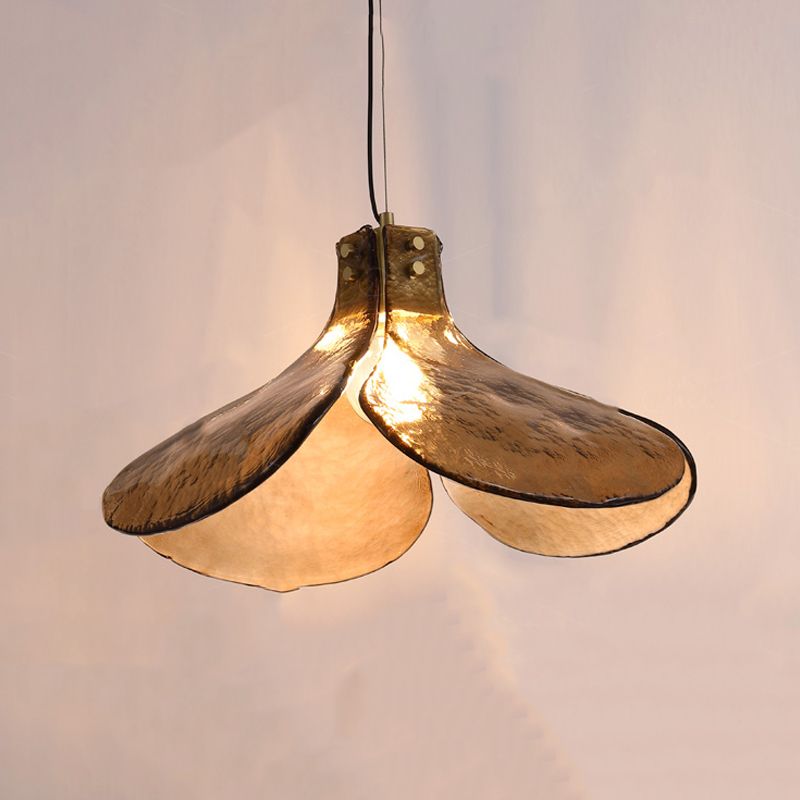 Luce a sospensione in vetro ambra in stile industriale Antique 1 lampada a sospensione leggera per sala da pranzo