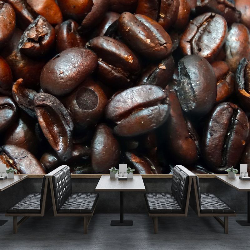Photography Coffee Beans Mural Horizontal Wall Covering for Coffee Shop