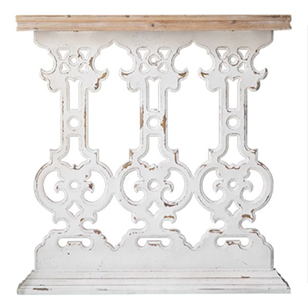 Wood French Country Console Table Distressed Accent Table with Shelf