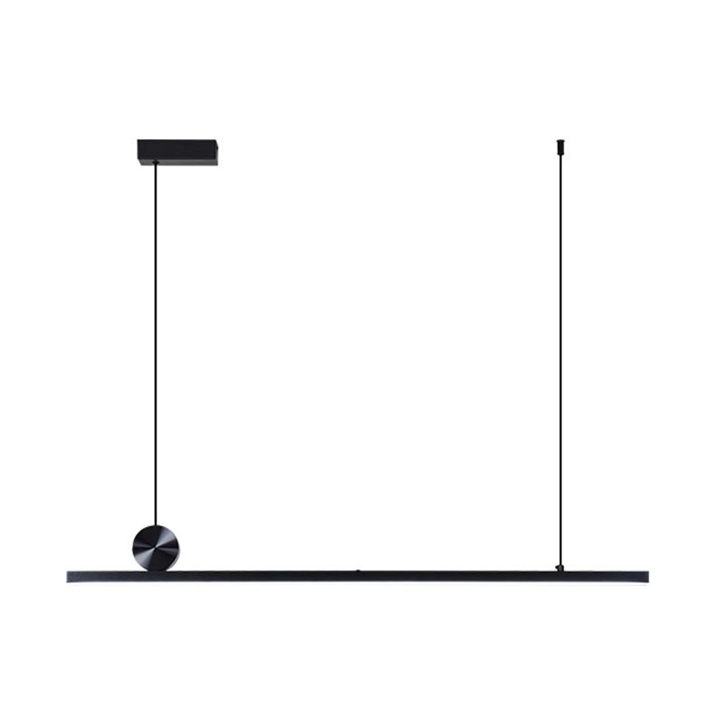 Contemporary Linear Shape Pendant Light with Plastic Shade for Living Room