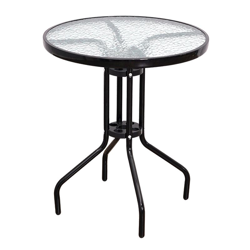 Runde Form Minimalistischer Stil Esstisch transparent fester Tisch mit Glas