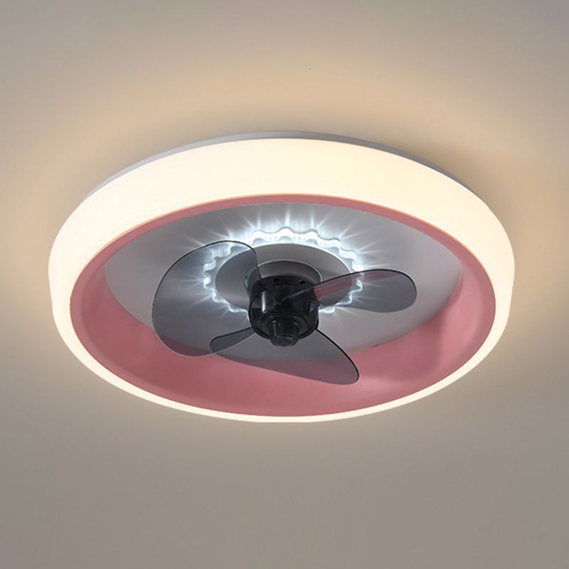 Modern Ceiling Fan Light LED Ceiling Mount Lamp with Acrylic Shade for Kid's Room