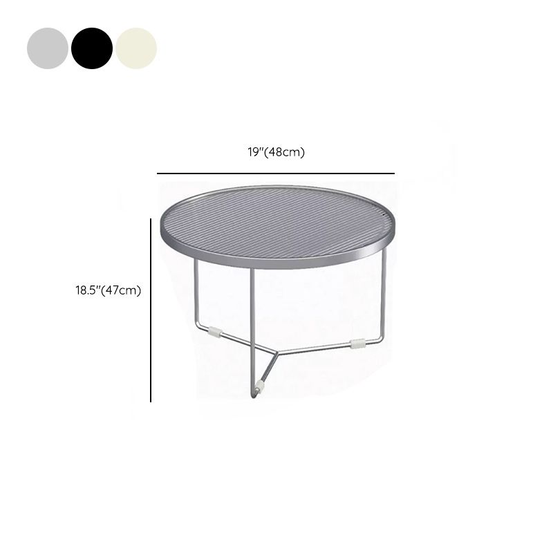 Modern Round Coffee Table Glass Top and Iron Coffee or End Table Cross Legs