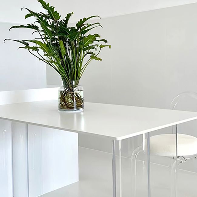 Modern 1/2/4 Pieces Dining Set Rectangle Acrylic Dining Table for Dining Room