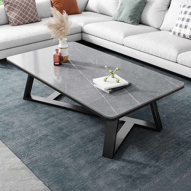 Single Coffee Table Slate Rectangular Coffee Table for Living Room
