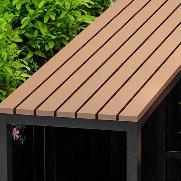 Metal and Wood Patio Table Brown Rectangle Industrial Bar Table