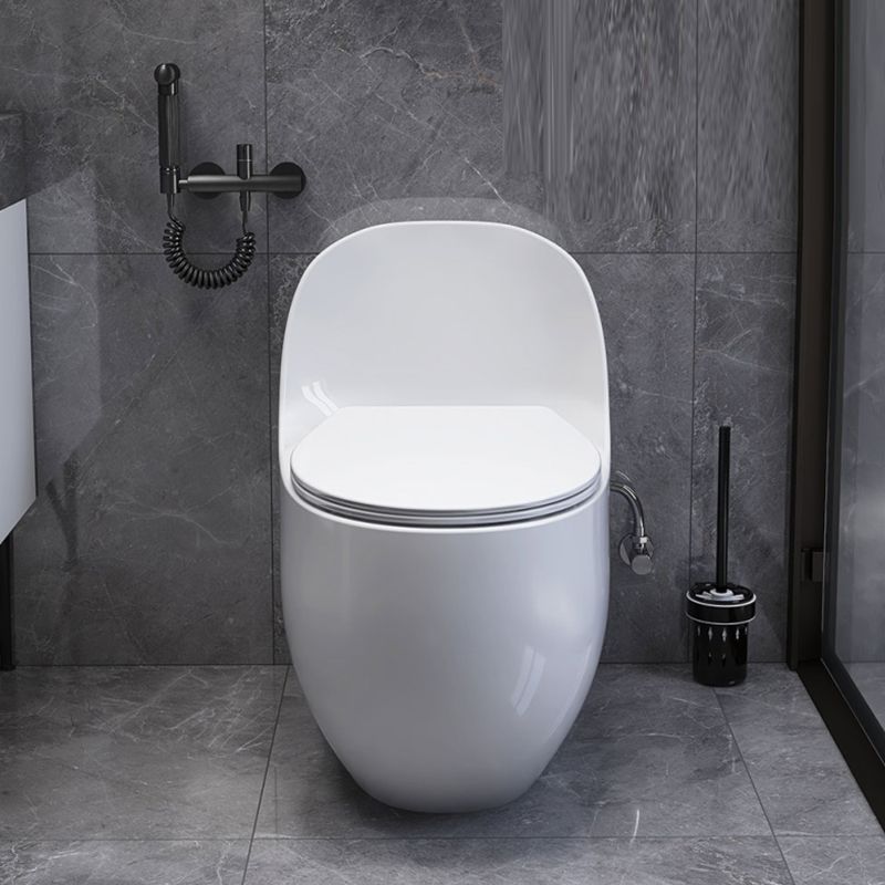Modern Ceramic Flush Toilet Floor Mounted Urine Toilet with Slow Close Seat for Washroom