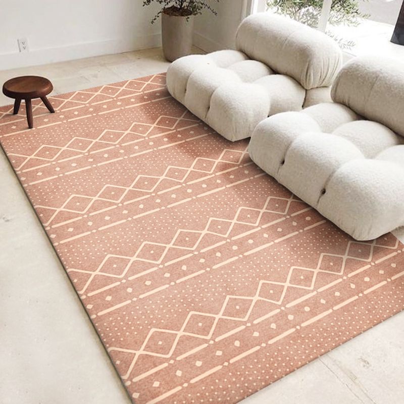 Bohemian Area Carpet Tribal Pattern Indoor Rug Washable Polyester Anti-Slip Carpet for Living Room