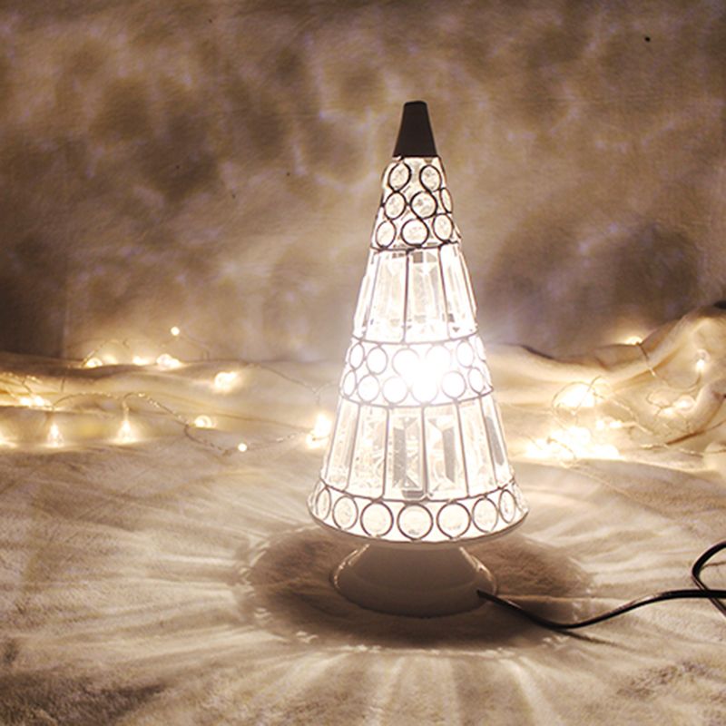 Illuminazione da tavolo antica affusolata Lampada da comodino in metallo a 1 lampadina in bianco/nero per soggiorno