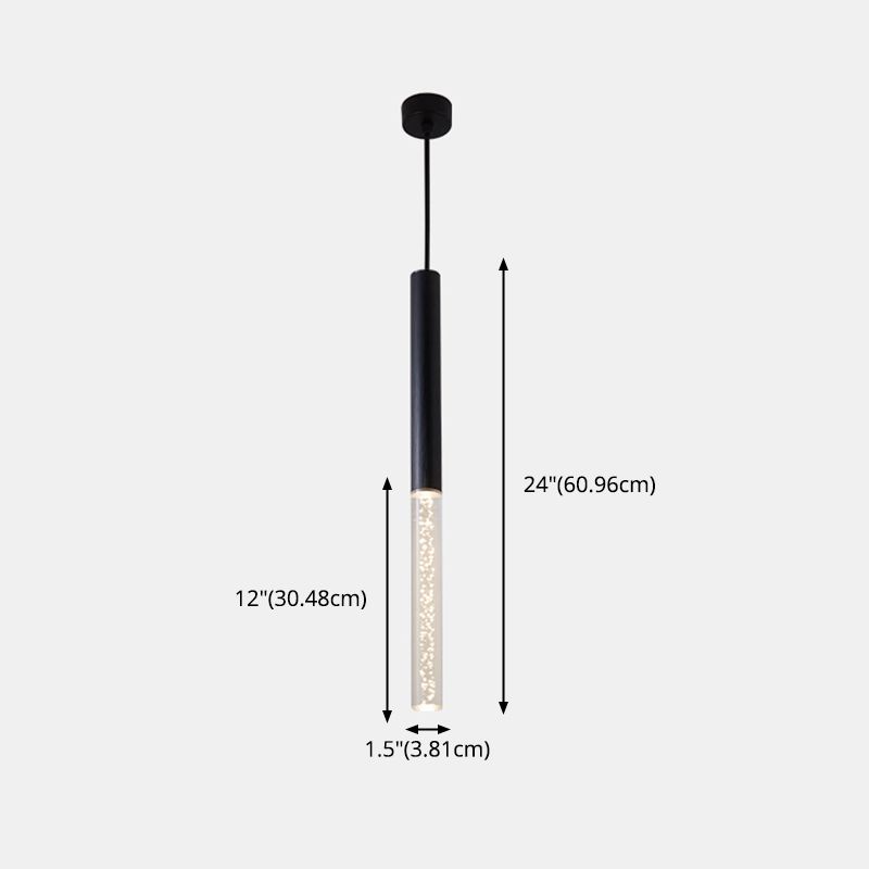 Lámpara colgante de LED acrílico de burbujas de aire 23.6 "H Minimalismo Nórdico Estilo Cilíndrico Luz colgante para comedor