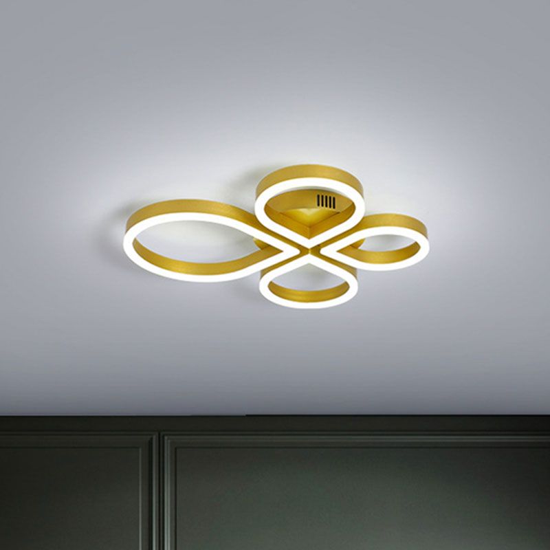 Gold / Coffee Flower Flush Mount Lighting Simple LED Acrylique Flush Ceiling Lamp Fixture in Warm / White Light, 18 "/21.5" Wide