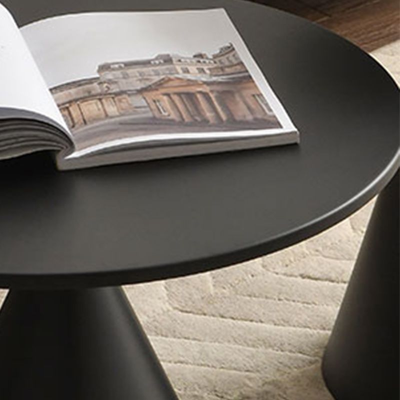 Contemporary Corner Table Round Pedestal Solid Wood Accent Side Table