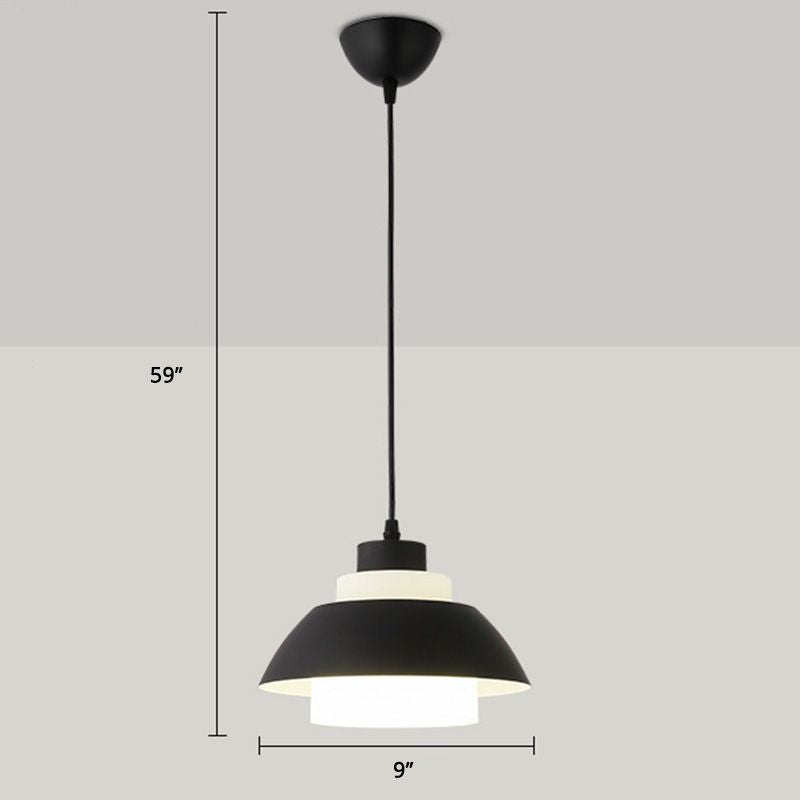 Bol en aluminium plafonnier pendrier léger macaron à la lampe à bulbe unique avec insert de l'ombre acrylique