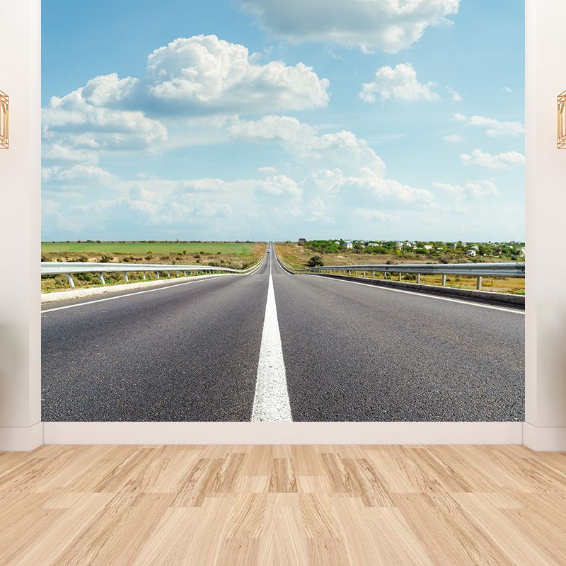 Road Wall Mural Modern Decorative Living Room Wall Covering, Custom Size Available