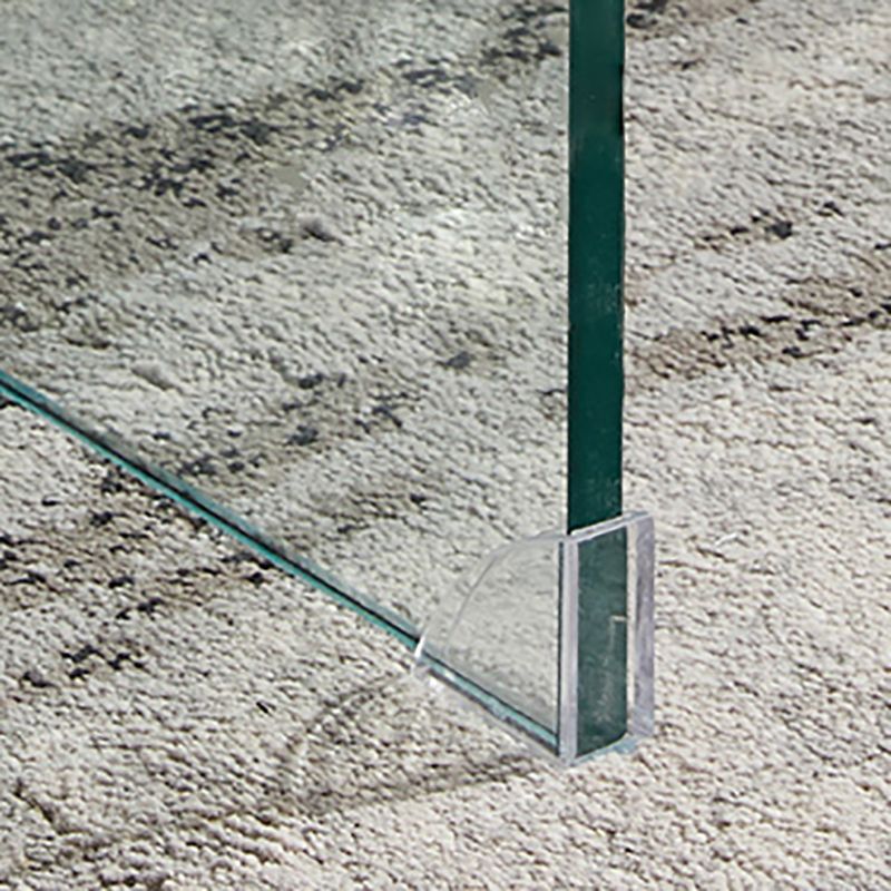 Modern Glass-Top Computer Desk Rectangular Sled Writing Desk for Home