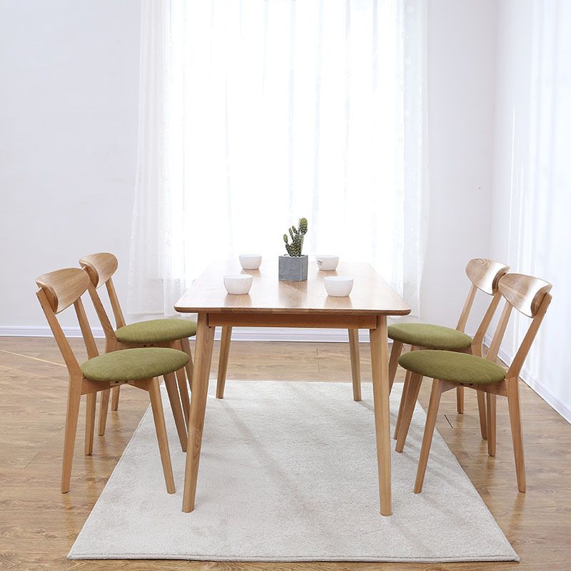 Modern Oak Wood Table for Restaurant Rectangle Dining Table with 4 Legs