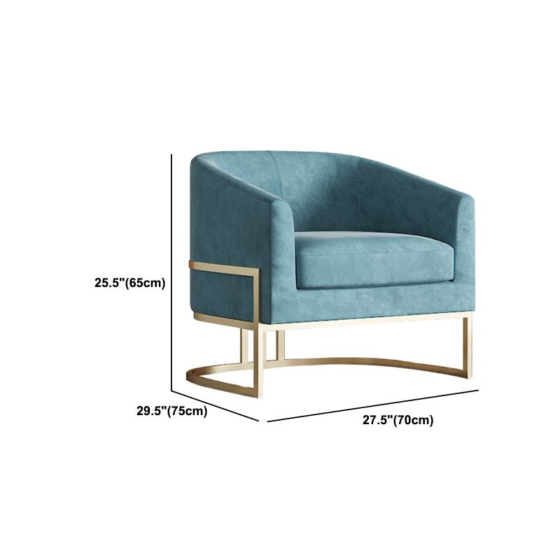 Blue Tuxedo Arm Sofa Contemporary Velvet Sofa with Metal Frame