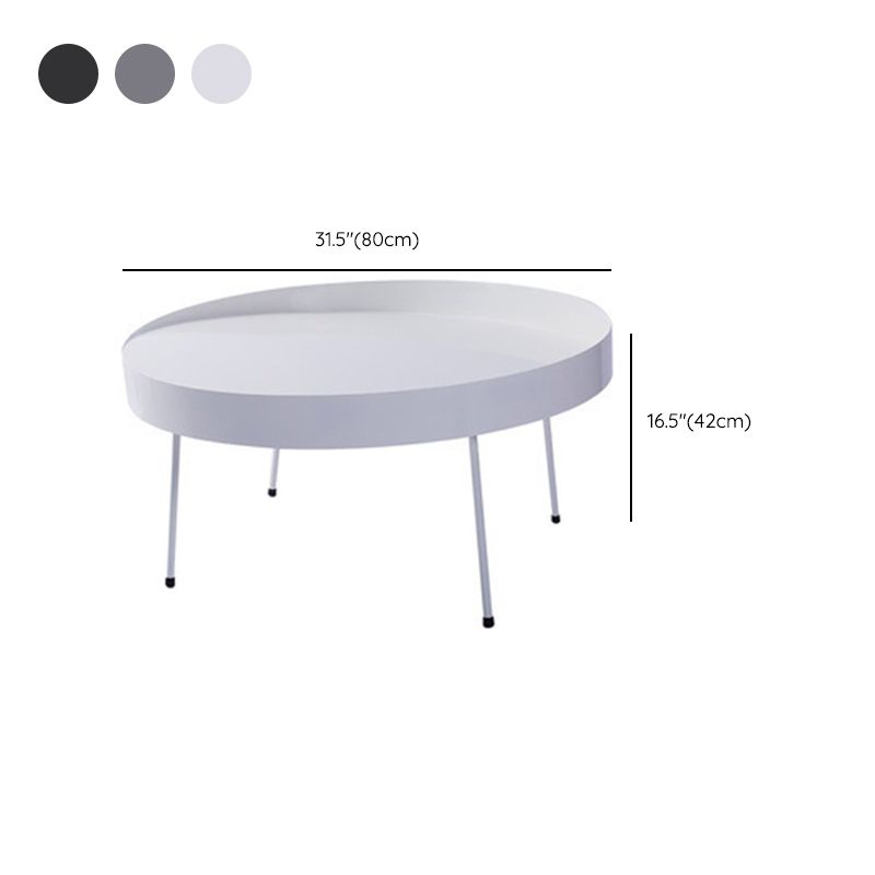 Mid-Century Modern Coffee Table with 4 Legs and Iron Round Top