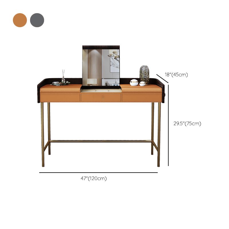 Glam 17.72" Wide Wooden Makeup Vanity with 2 Drawers for Bedroom