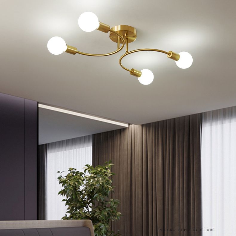 Plafonnier de l'ampoule exposée dans un monument à chasse d'eau Sputnik Metal pour salle à manger de style créatif industriel pour la salle à manger