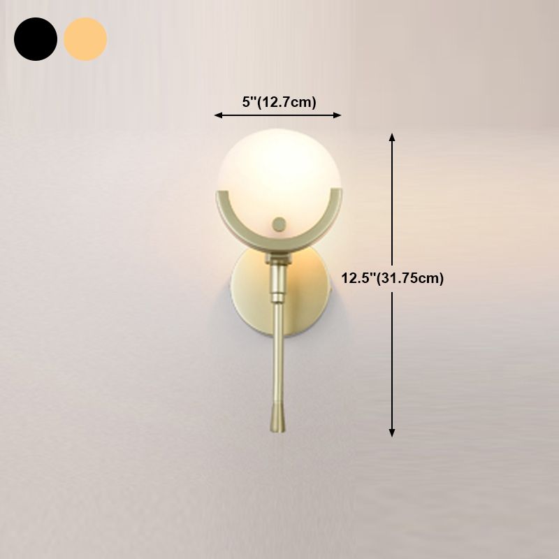 Nordic Metal Wall Light Round Shape 5" Wide Wall Sconce with Mica for Living Room