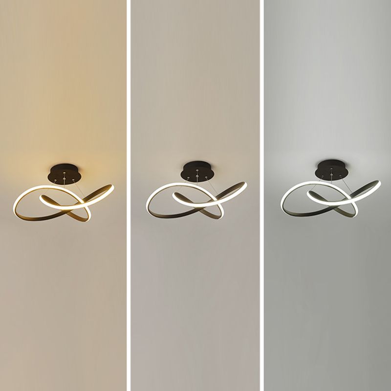 Geometry Line LED Ceiling Light Silicone Shade Modern Flush Mount Lamp for Bedroom