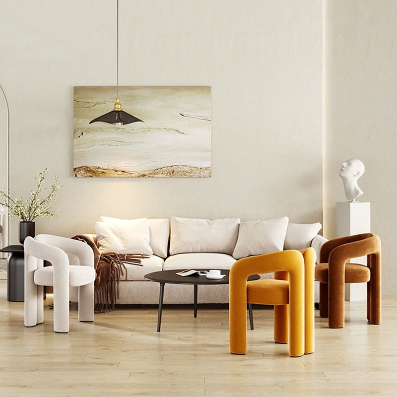 Modern Contemporary Upholstered Arm Chair Open Back Dining Chair for Dining Room