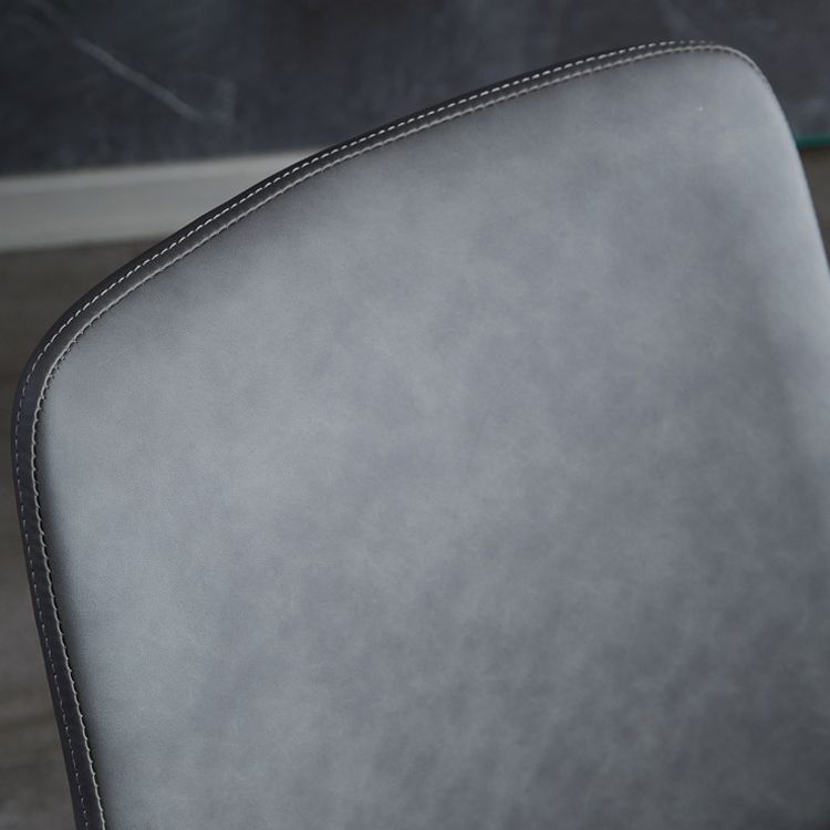 Sillas laterales con brazo de estilo industrial, sillas de comedor con respaldo sólido de cuero para cocina (juego de 4)