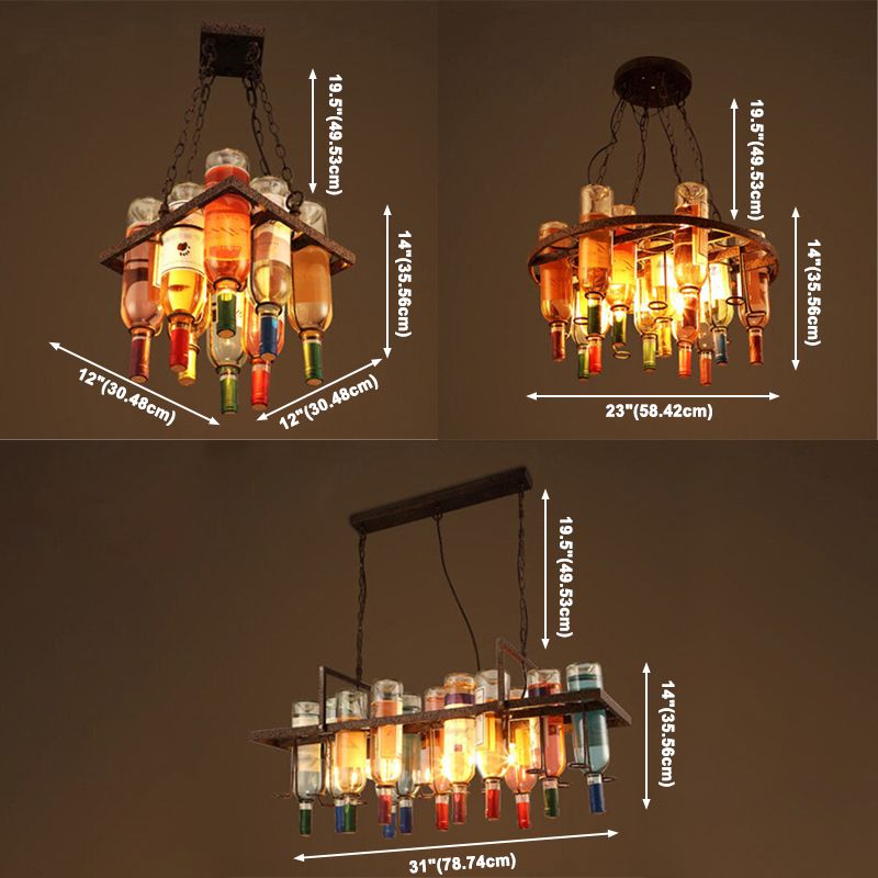 Vintage stijl rond kroonluchter verlichting armatuur glazen hangsellamp in meerkleurig