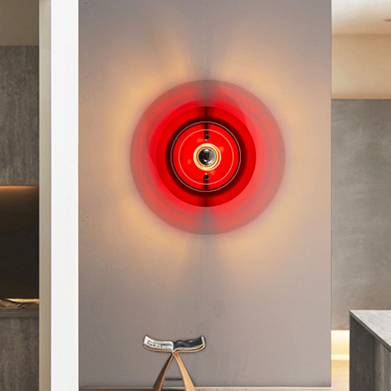 Creative Postmodern Round Sconce Lamp Acrylic 1-Light Staircase Wall Light Fixture