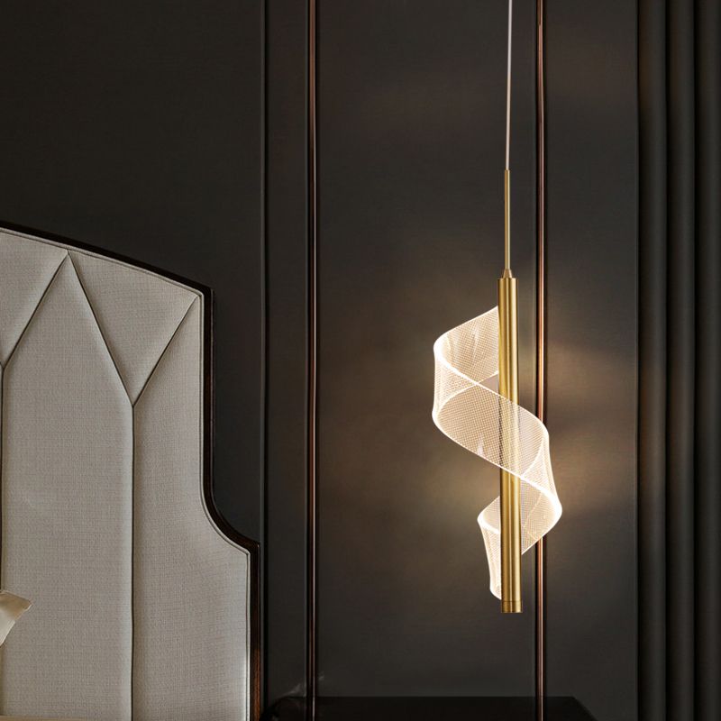 Modern Artistic LED Pendant Light Aluminium Linear Hanging Lamp with Acrylic Shade